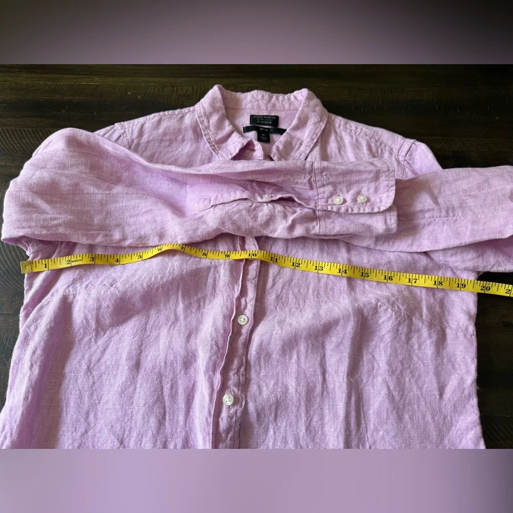 J. Crew Baird McNutt Irish Linen Lavender Linen Button-Down Shirt Slim size 6 - Picture 6 of 7
